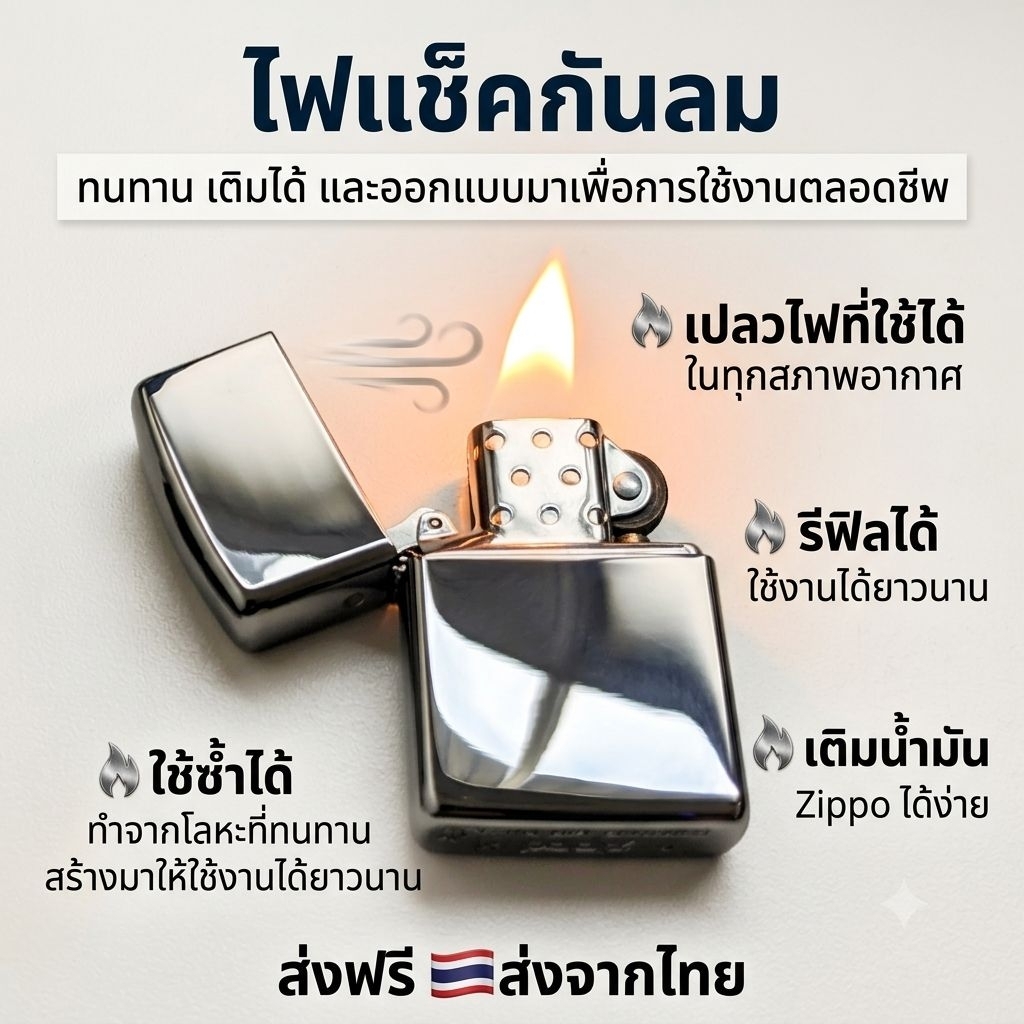 ✅ส่งฟรี 🇹🇭ส่งจากไทยไฟแช็คเติมน้ำมัน ทนทาน ใช้งานได้ยาวนาน เติมน้ำมันได้ง่าย ❌ไม่มีน้ำมันแถม