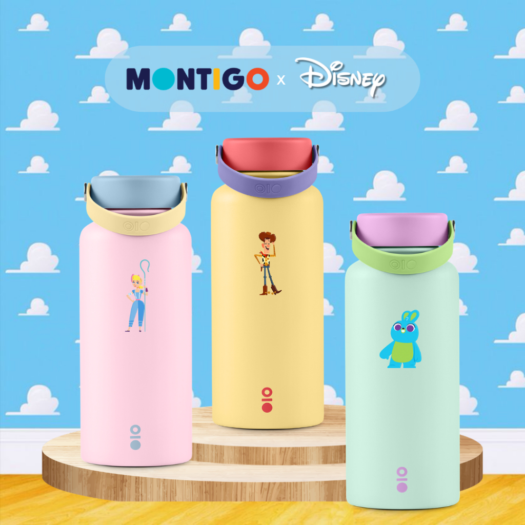 [ ลิขสิทธิ์แท้ ] MONTIGO x Disney Toy Story Inseparable Pals Ace Mega Bottle 32OZ กระบอกน้ำเก็บความเย็น