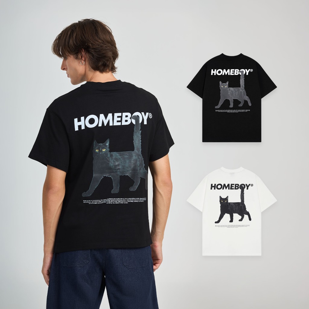 HOMEBOY เสื้อOVERSIZE   HB.HIMA.DIZZY.CAT  คอตตอน100% ใส่ได้ทุกวัน