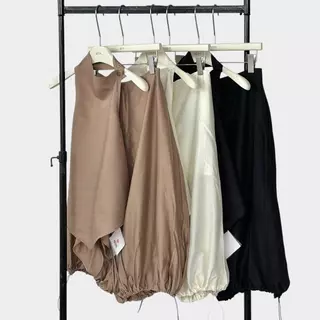 Atipashop - Royale Lounge Set ชุดเซ็ต 2 ชิ้น เสื้อคล้องคอและกางเกงบอลลูน ดีไซน์เรียบหรู