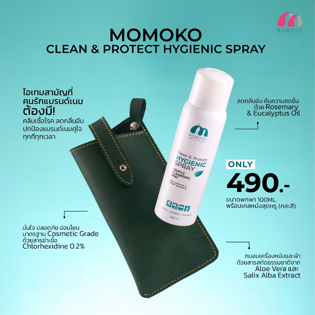 (ใหม่/ส่งฟรี) Momoko Clean & Protect Hygienic Spray (โมโมโกะ คลีน แอนด์ โพรเทค ไฮจีนิค สเปรย์)