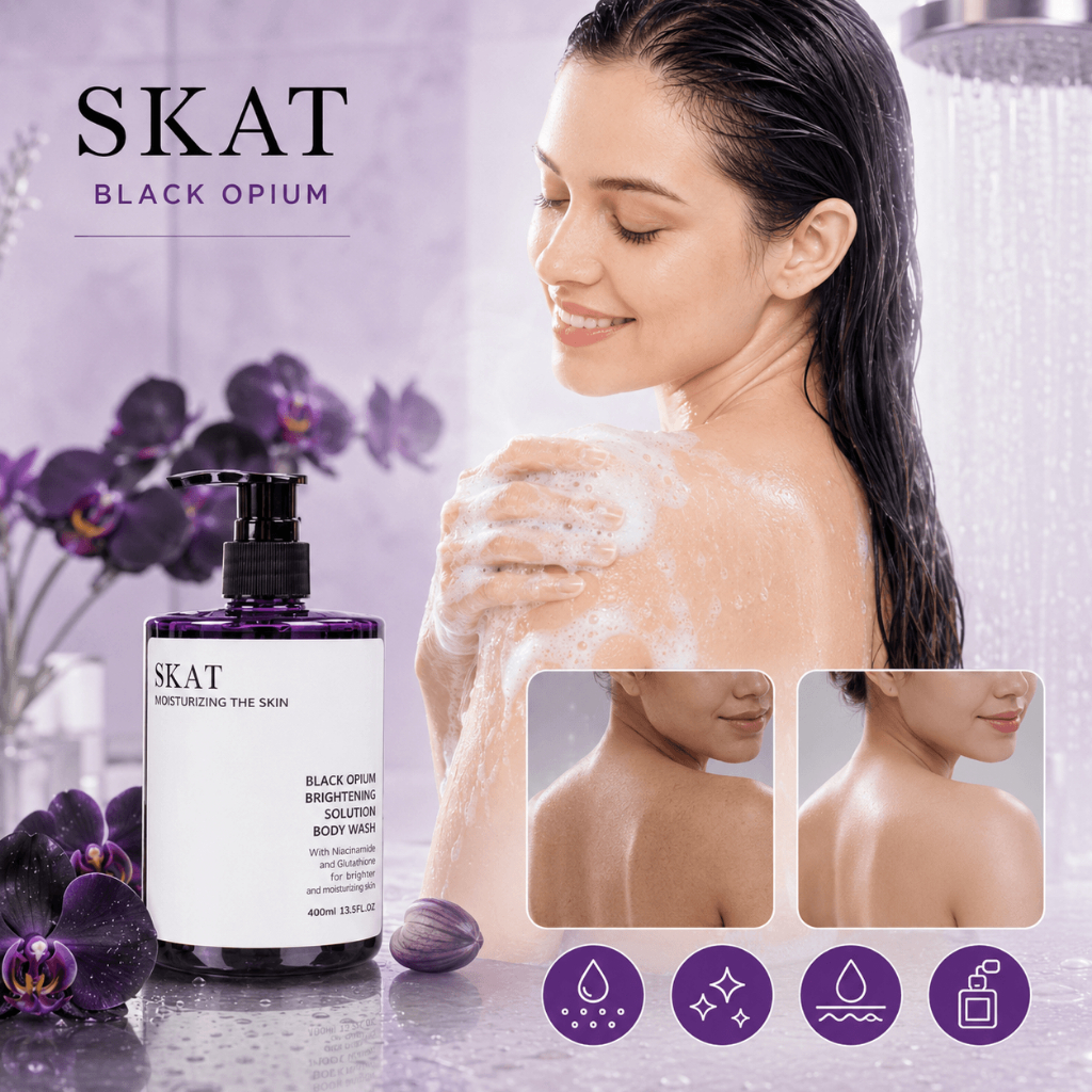 SKAT Black Opium เจลอาบน้ำน้ำหอม ผิวขาวกระจ่างใส กลิ่นติดทน บำรุงผิว Niacinamide Glutathione 400ml
