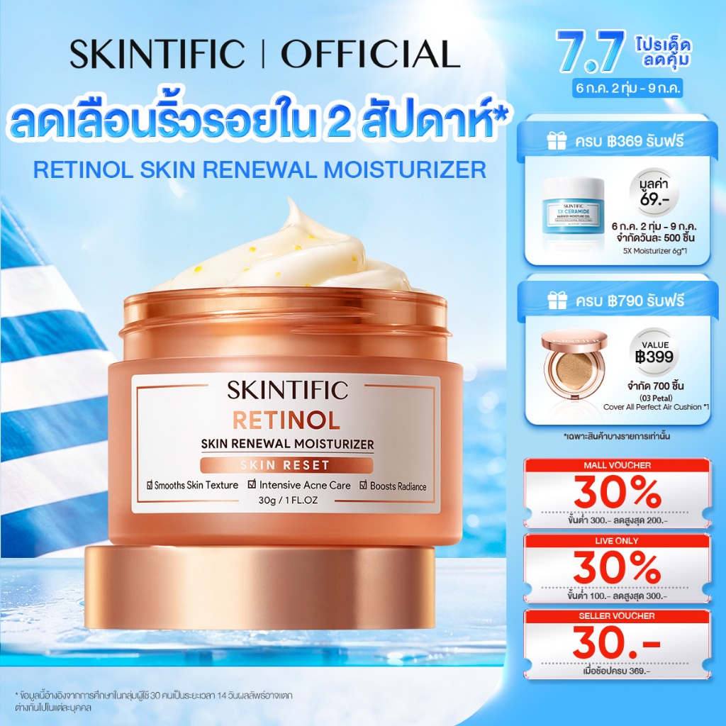 【NEW】SKINTIFIC Retinol Skin Renewal Moisturizer เรตินอล รีนิวเวิล มอยเจอร์ไรเซอร์ ครีมลดเลือนริ้วรอย ลดริ้วรอย