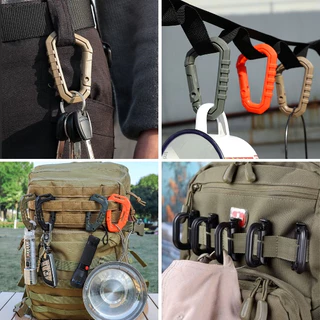 คาราบิเนอร์ตะขอพลาสติกทรงตัว D shape carabiner มีหลายแบบ 4 สี