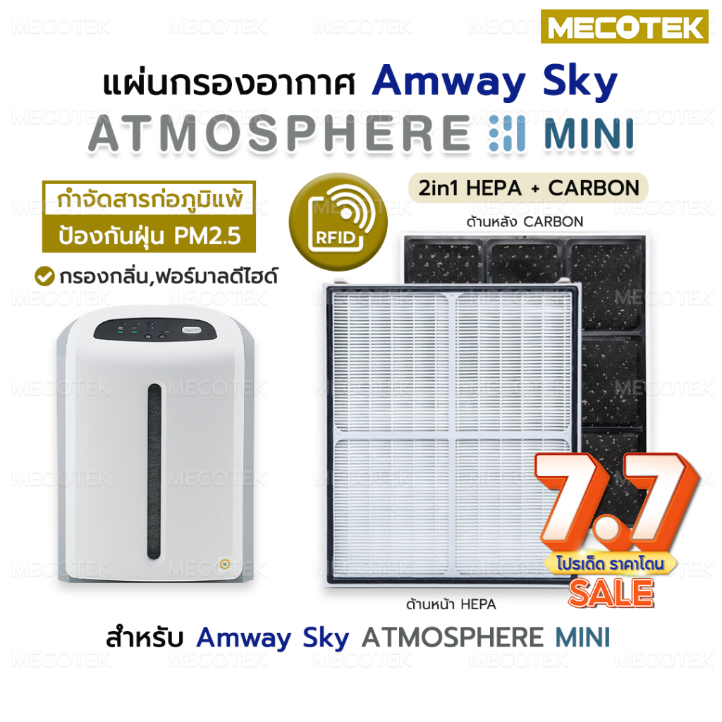 RFID+พร้อมส่ง✅ แผ่นกรองอากาศ Amway Sky Atmosphere Mini Filter เครื่องฟอกอากาศ แอมเวย์ แอทโมสเฟียร์ มินิ 123322Z 124746TH