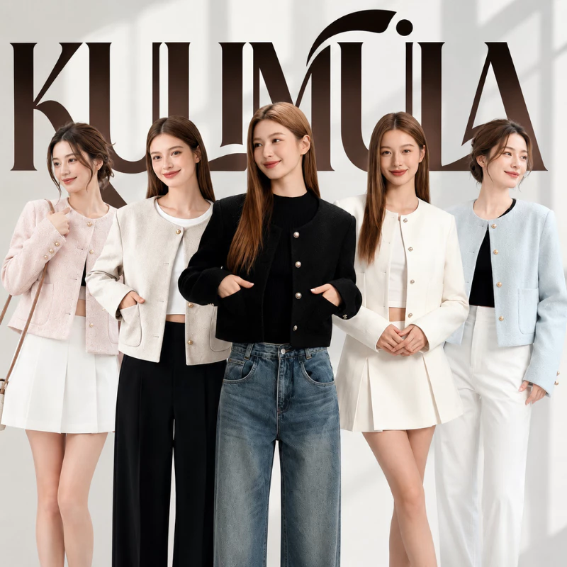 KULIMULA เสื้อเบลเซอร์ผู้หญิง (ได้เฉพาะเสื้อเบลเซอร์)Blazer สไตล์เกาหลี เสื้อครอปเบเซอร์ YD38
