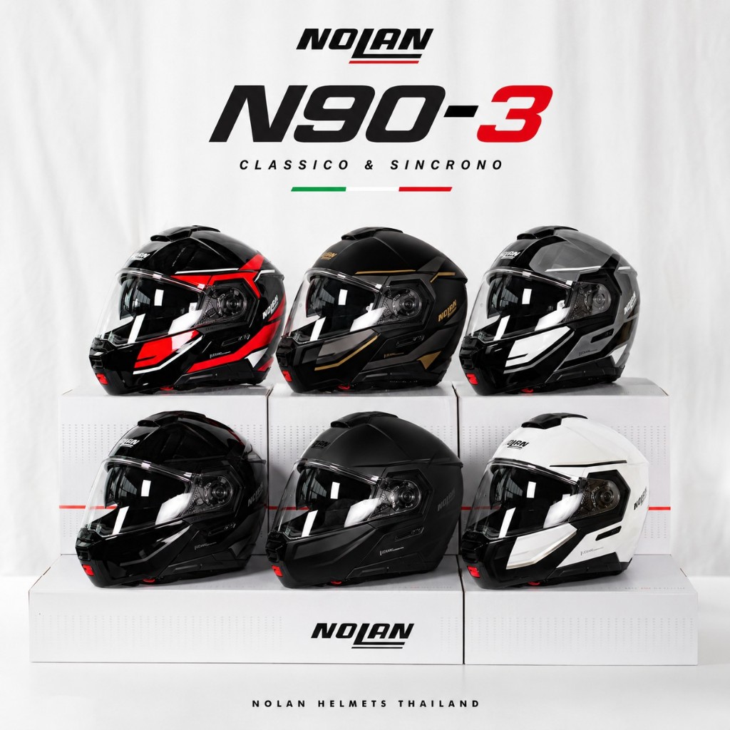 [NOLAN N90-3] 2026 หมวกกันน็อคทัวร์ริ่ง เปิดหน้าครึ่งใบ และเต็มใบได้ มาตรฐาน ECE22.06 พร้อมรับประกัน
