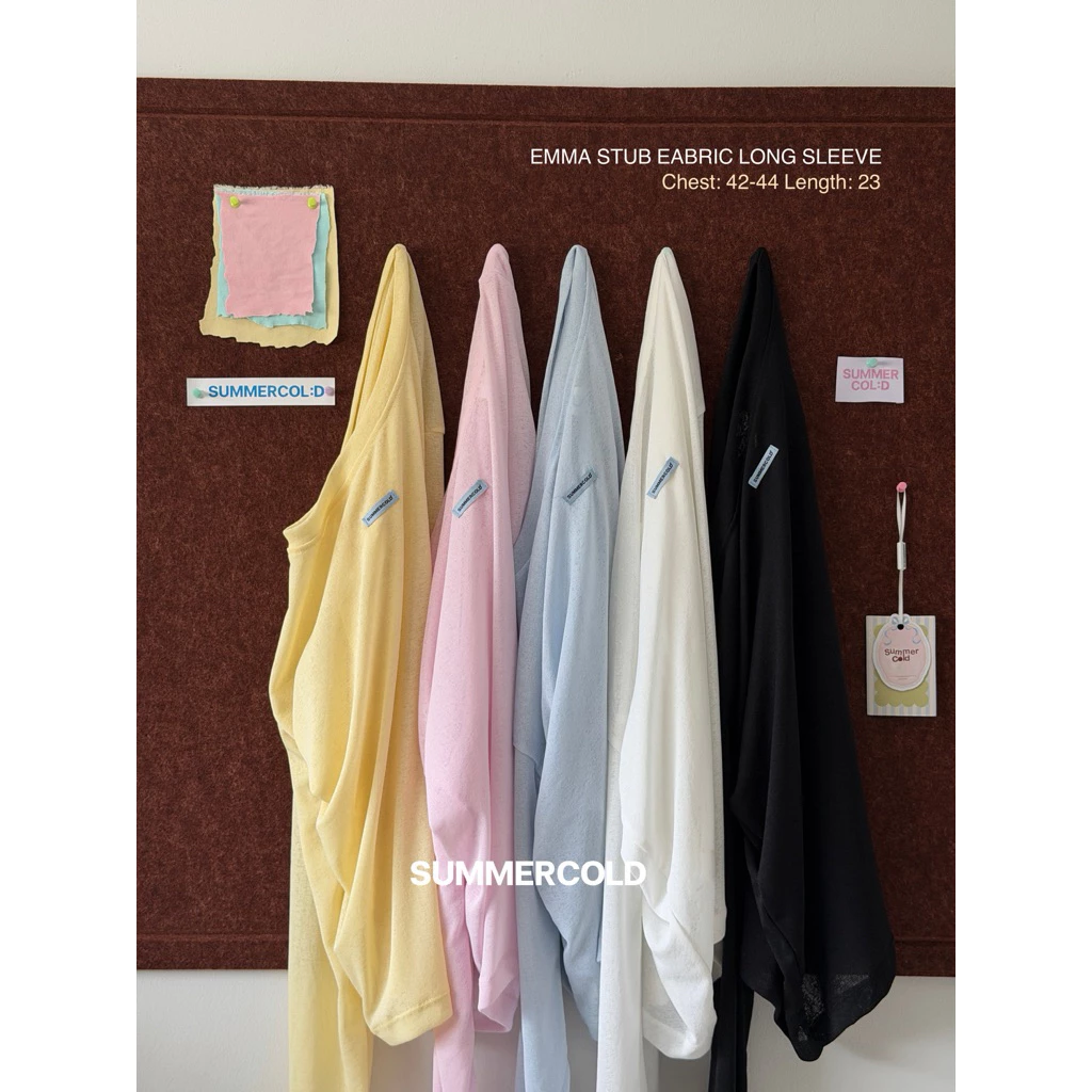 (สินค้าพร้อมส่ง) summer.cold - EMMA STUB EABRIC LONG SLEEVE