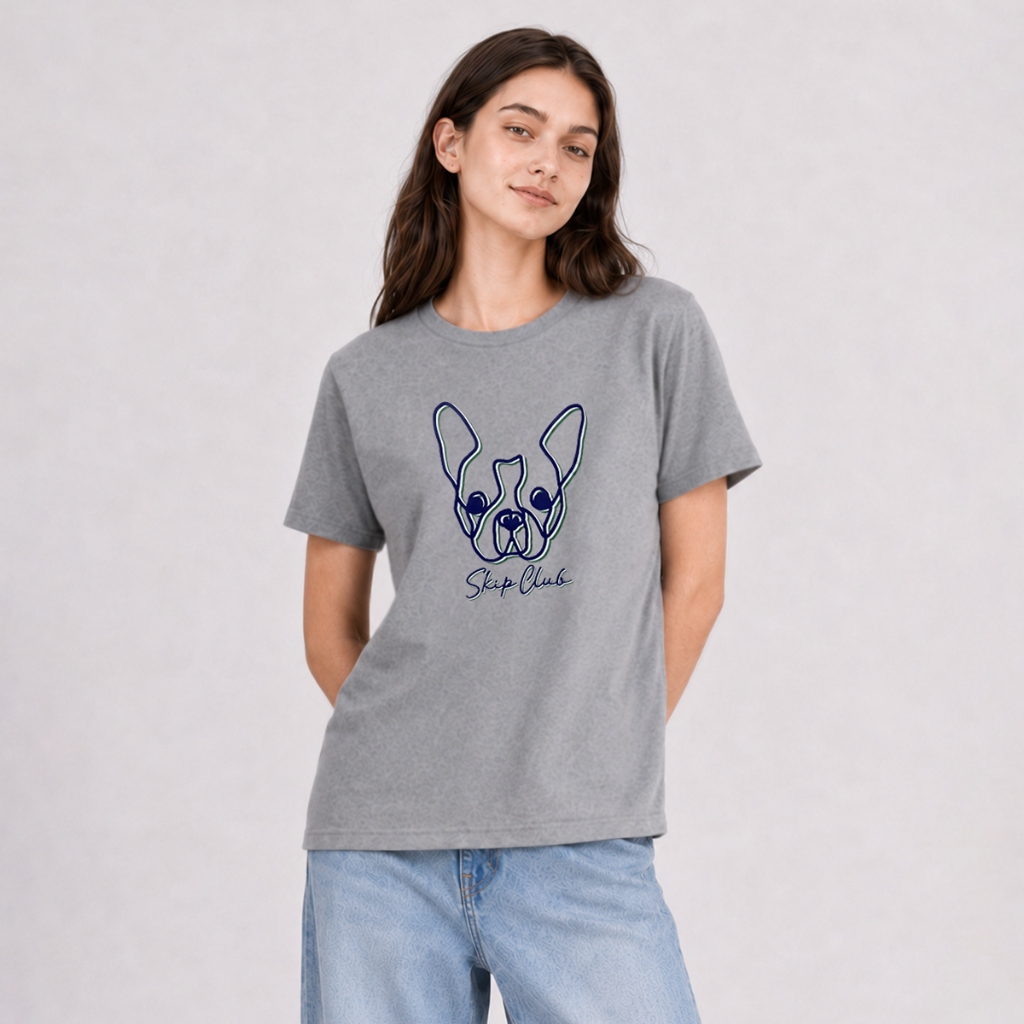 SKIP CLUB เสื้อทีเชิ้ต Relaxed Fit  ผู้หญิง สีเทา | Relaxed Fit  T- shirt | 00076