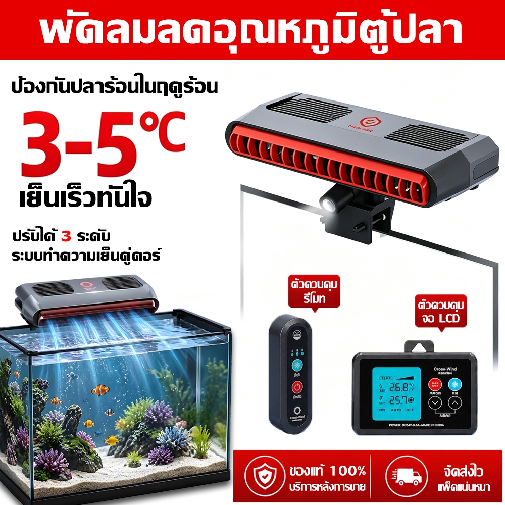 พัดลมสำหรับตู้ปลา พัดลมเป่าผิวน้ำตู้ปลา ประหยัดไฟฟ้า เงียบ ประหยัดไฟ ระบบพัดลมคู่ ลมแรงเต็มพื้นที่