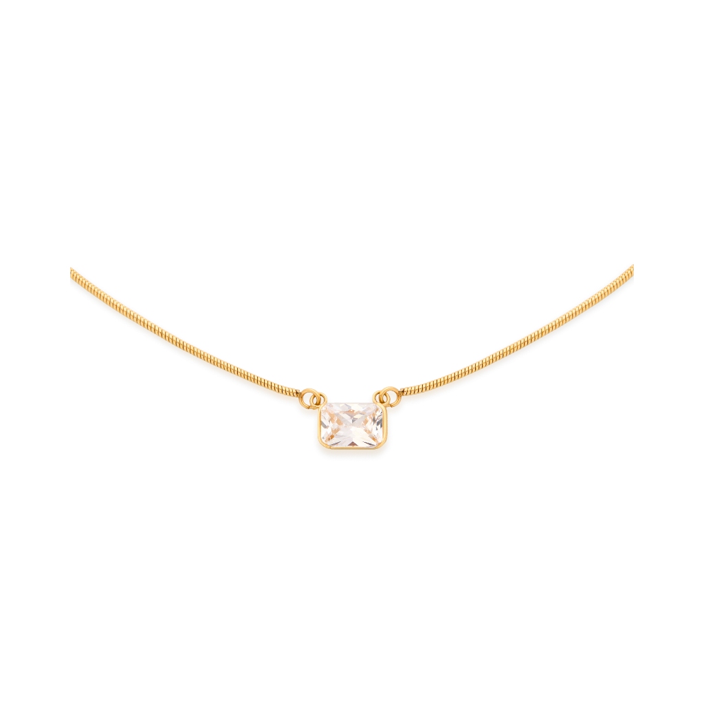 (สินค้าสมนาคุณ งดจำหน่าย) Yvis Emerald Pendant Stainless Steel Necklace