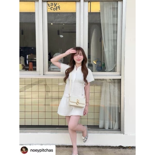 villie Autumn Set เสื้อเชิ้ตแขนสั้นกับกระโปรงกางเกงผ้าลูกไม้