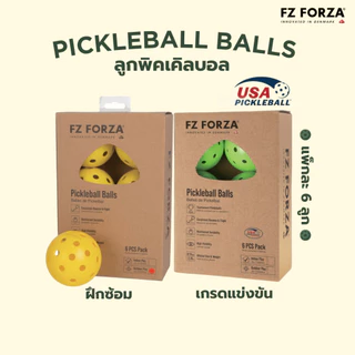 FZ FORZA ลูกพิคเคิลบอล (6 ลูก) Pickleball Balls เทคโนโลยีเดนมาร์ก มาตรฐาน USAPA ซ้อมและแข่ง (Indoor/Outdoor)