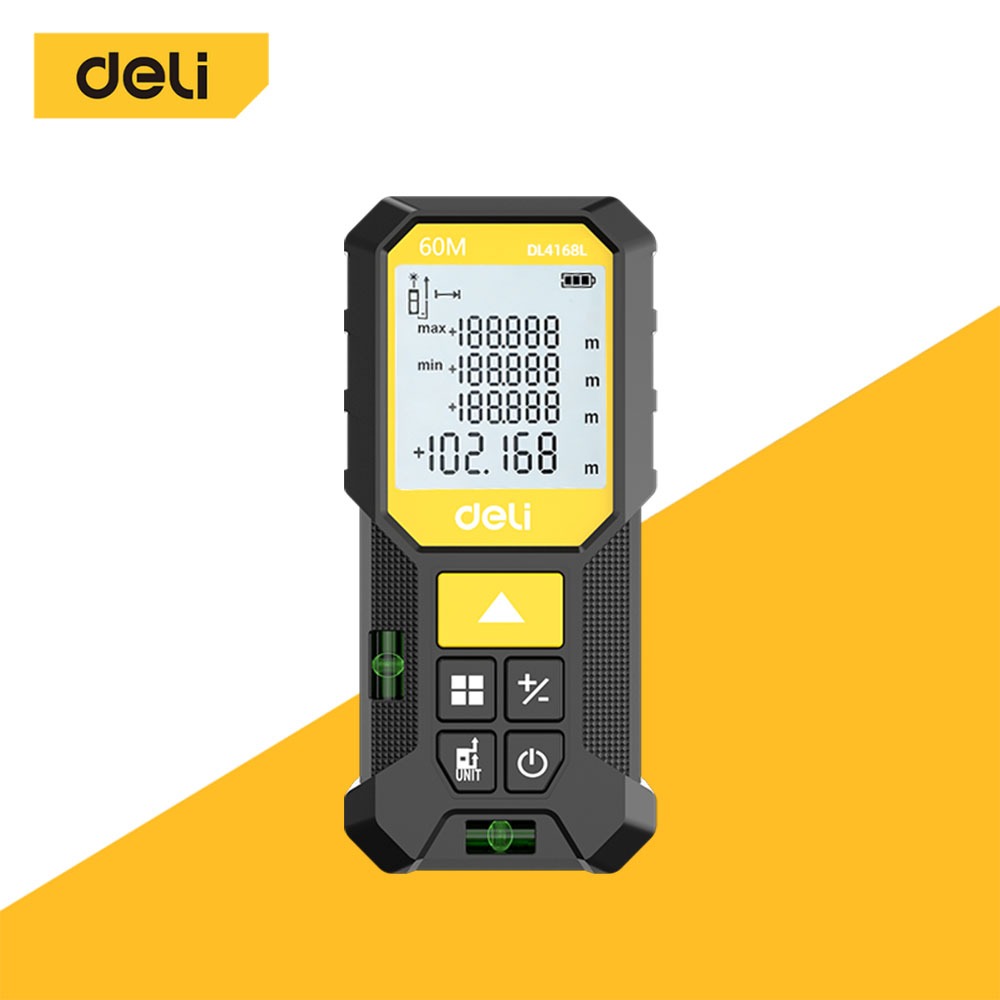 [ฟรีถ่าน] Deli เครื่องวัดระยะ เลเซอร์วัดระยะ ความแม่นยำสูงสุด 120 เมตร พกพาง่าย Laser Rangefinders