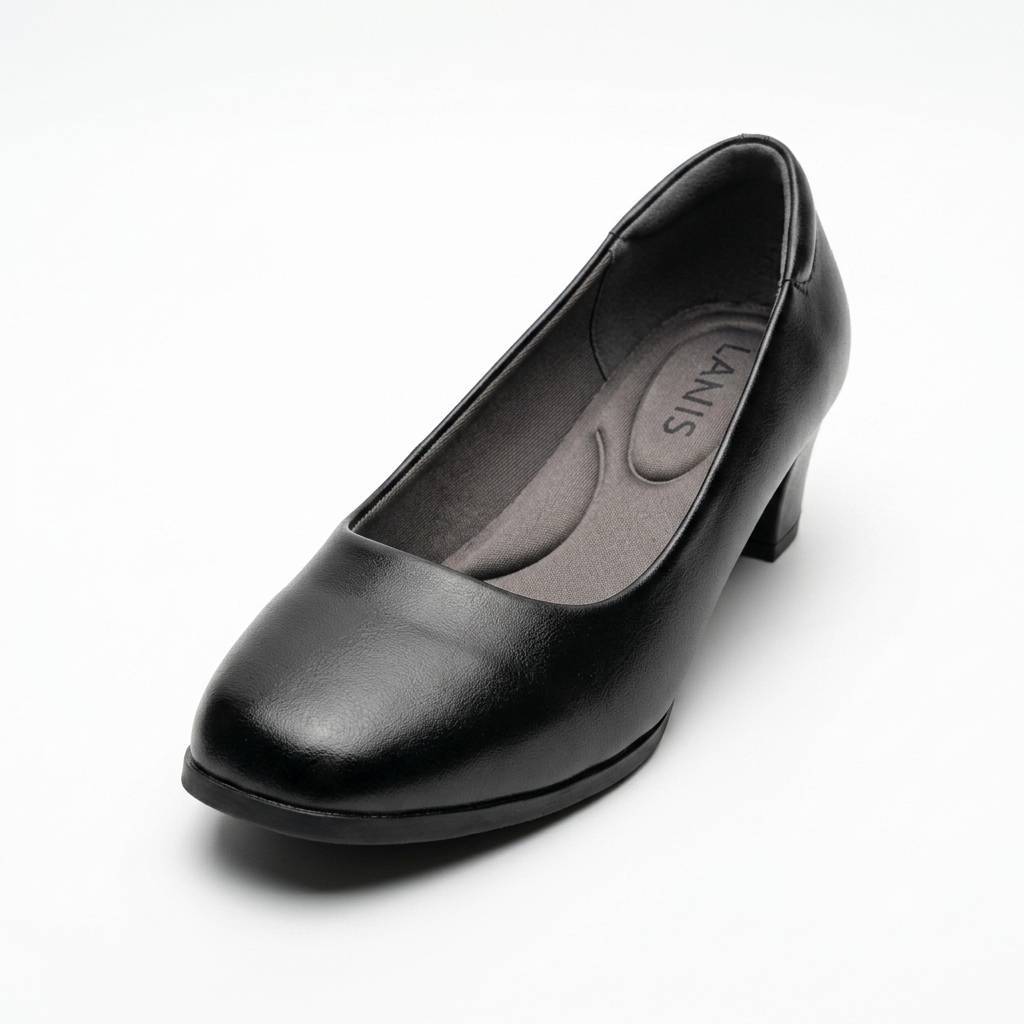 Heavy Shoes รองเท้าหนังคัชชูผู้หญิงในเครือแบรนด์LANISรุ่น LS0706 สีดำ