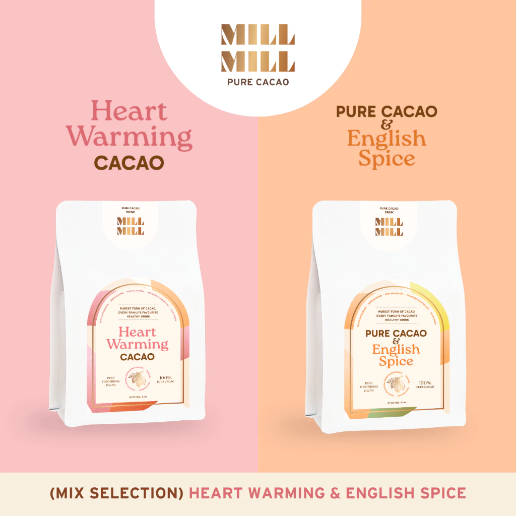คละ Mill Mill Heart warming + English Spice คาเคาผมสเครื่องเทศ 5 ชนิด คาเคา บริสุทธิ์100% คาเคา แมส โกโก้ แมส cacao mass