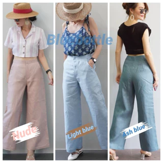 กางเกงลินินแท้ 💯 % ขาตรง ตะขอ ซิปหน้า สีขาวเพิ่มซับได้ค่ะ