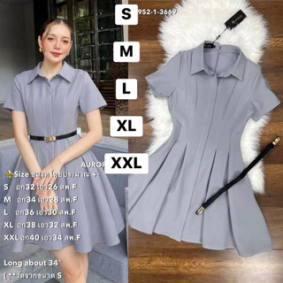 พร้อมส่ง เติม S-3XL⚡️AR 8952 Dress ชุดเดรสสีดำ เดรสสีเทาครามสุดหรู เรียบหรู แบบยาว34“ Luxury Style