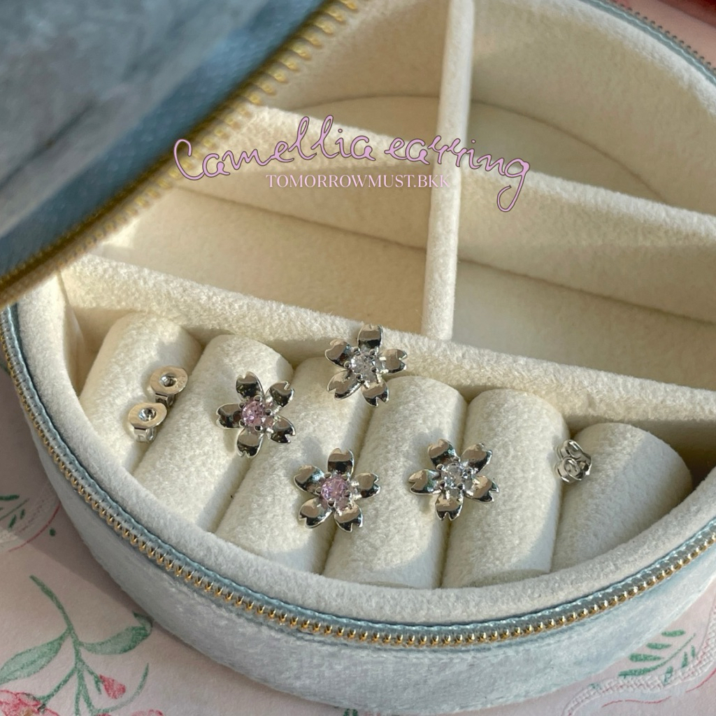 Camellia earring ต่างหูดอกไม้ E033-S