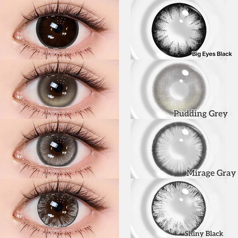 MIDROO คอนแทคเลนส์สีเทา ค่าสายตาปกติ-0.00~6.00 รายเดือน เลนส์ธรรมชาติ ผ่าน FDA คอนแทคเลนส์ตาหวาน
