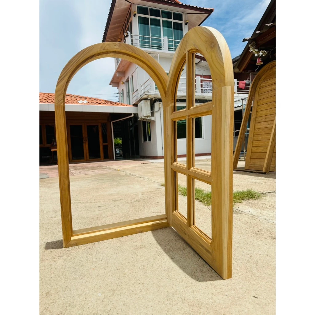 ประตูหน้าต่างหัวโค้ง 6 ช่อง เฟอร์นิเจอร์ไม้สัก ไม้สักทอง งานมินิมอล สินค้าคุณภาพ ไม่รวมทำสีไม่รวมกระจก TE184 thumbnail 4