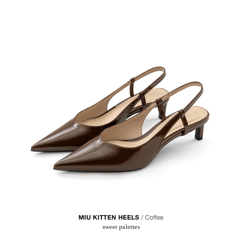 Sweet Palettes รองเท้าส้นสูง Miu Kitten Heels Coffee