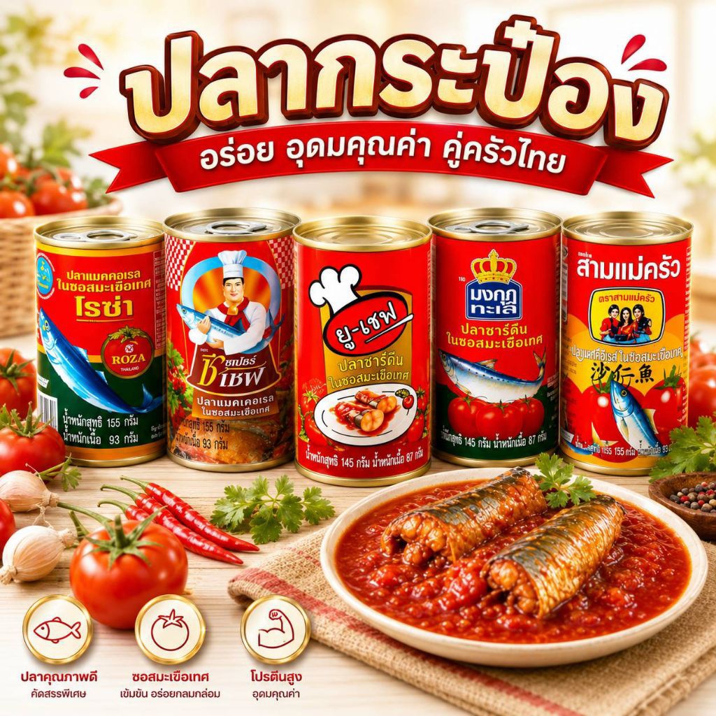 รวมปลากระป๋อง 1แพค 10 กระป๋อง