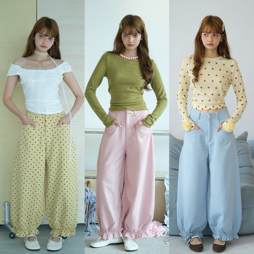 พร้อมส่ง !NEW BABY GIGI JENNI-BALLOON PANTS! กางเกงขายาวปลายขาจั๊ม กระเป๋าเจาะหลอก*(อ่านรายละเอียดก่อนสั่งซื้อค่ะ)