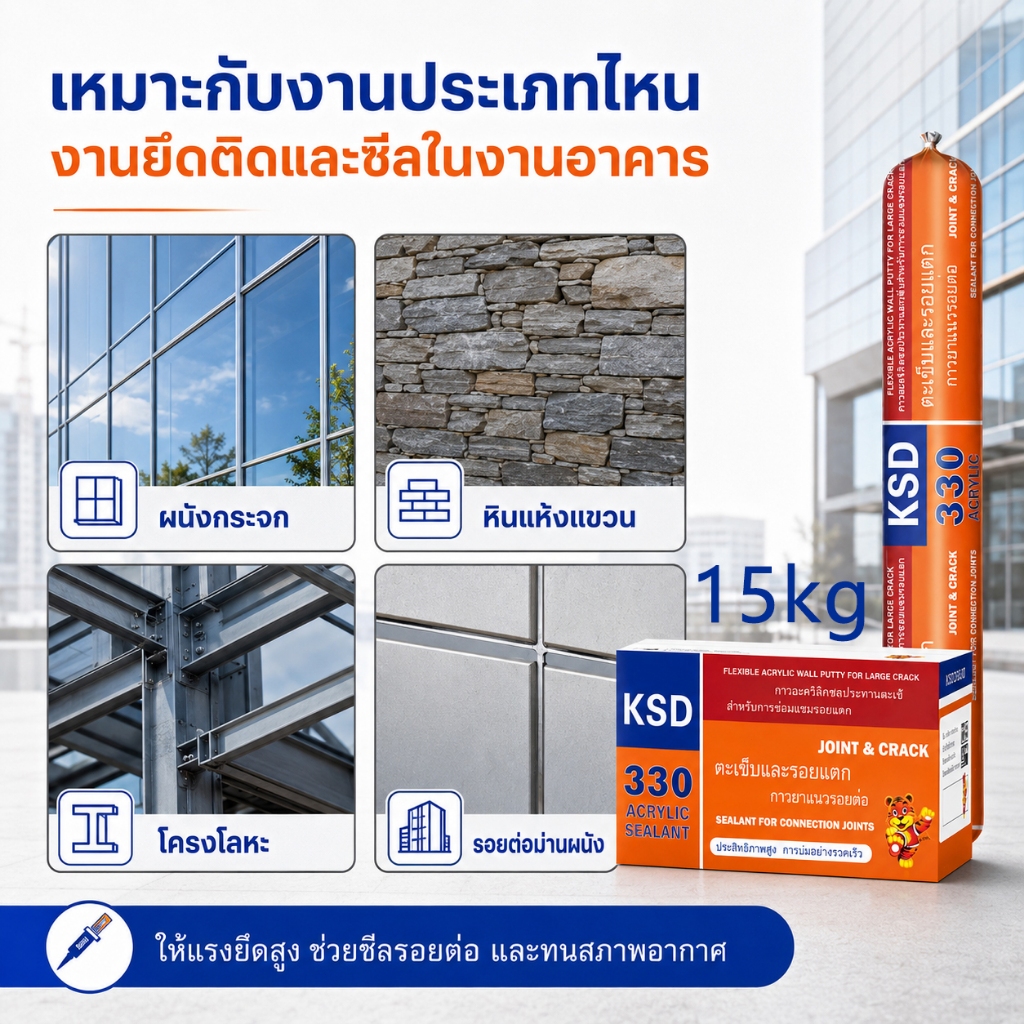 ยึดติดถาวร PU Sealant ยกลัง20/ลัง ใช้ติดเหล็ก อะลูมิเนียม กระจก โพลียูรีเทนยาแนวรอยต่อ กาวโครงสร้าง กาวซิลิโคน PU พียู