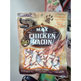 1284 Chicken Bacon / ขนมสุนัข ขนมหมา กระดูกผูก(เล็ก) พันชิคเก้นเบคอน บาร์บีคิว 10ชิ้น ***1แถม1 138บาท