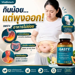 GASTY เอนไซม์ช่วยย่อย 12 ชนิด กินน้อยแต่พุงออก อาหารไม่ย่อย พุงออกหลังอาหาร ท้องอืด กรดไหลย้อน ขับลม 1 กระปุก(30 แคปซูล)