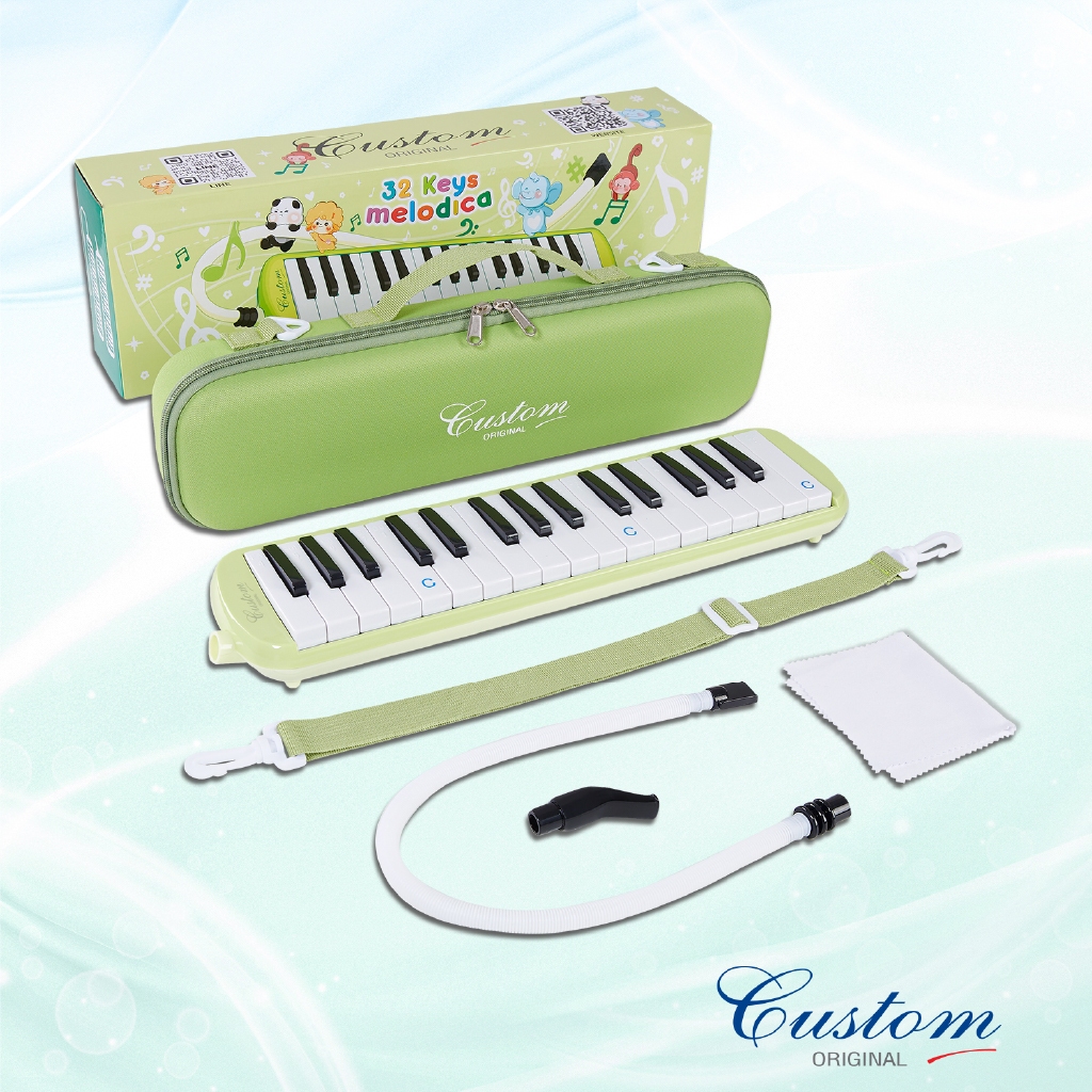 เมโลเดียน เมโลดิก้า 32 คีย์ Custom รุ่น MDX-32 คีย์ดำ สีเขียว ทูโทน | Melodica ลิ้น Premium Plus พร้