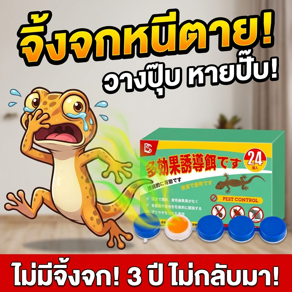 หยดเดียว ตายยกรัง!🦎HL ไล่จิ้งจก ยาฆ่าจิ้งจก ยาฆ่าตุ๊กแก ยาจิ้งจก นำเข้าจากญี่ปุ่น สกัดจากสมุนไพรธรรมชาติ 1 กล่อง 24 เม็ด