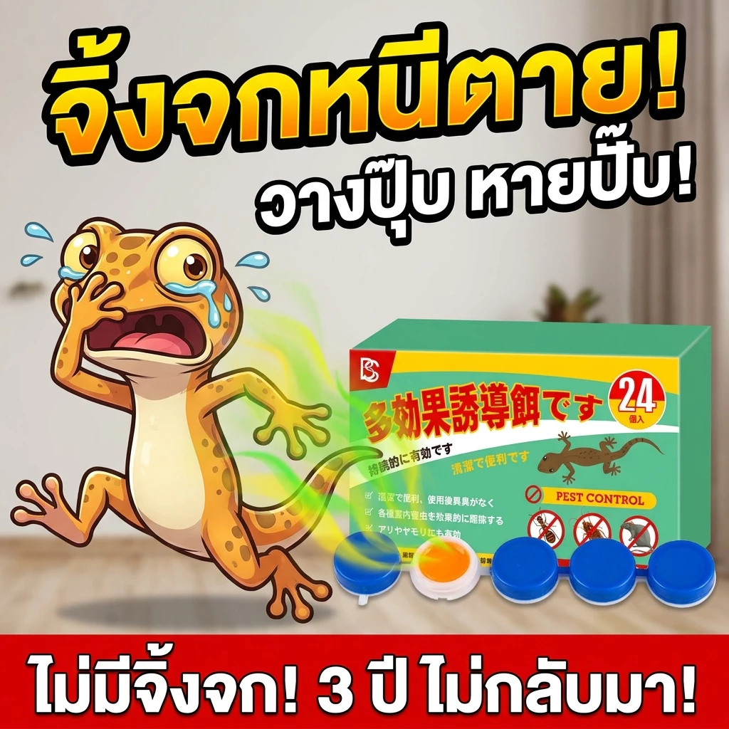 หยดเดียว ตายยกรัง!🦎HL ไล่จิ้งจก ยาฆ่าจิ้งจก ยาฆ่าตุ๊กแก ยาจิ้งจก นำเข้าจากญี่ปุ่น สกัดจากสมุนไพรธรรมชาติ 1 กล่อง 24 เม็ด