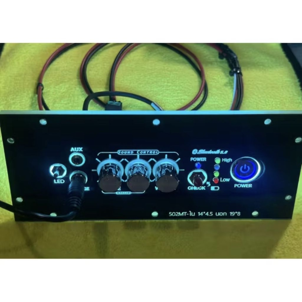 เพลทไฟ 502MT ไม่ย้าย led สวิตช์vip 16 มิล รวมไฟรวมอุปกรณ์รวมแอมป์พร้อมต่อสายด้านหลัง