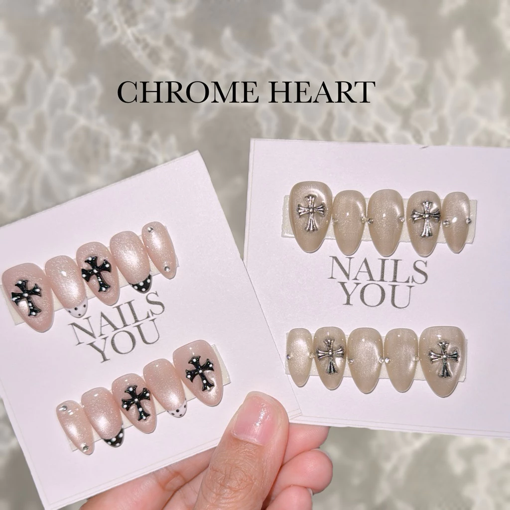 CHROME HEART เล็บปลอม เล็บเจลแท้ งานสั่งทำ งานแฮนด์เมด