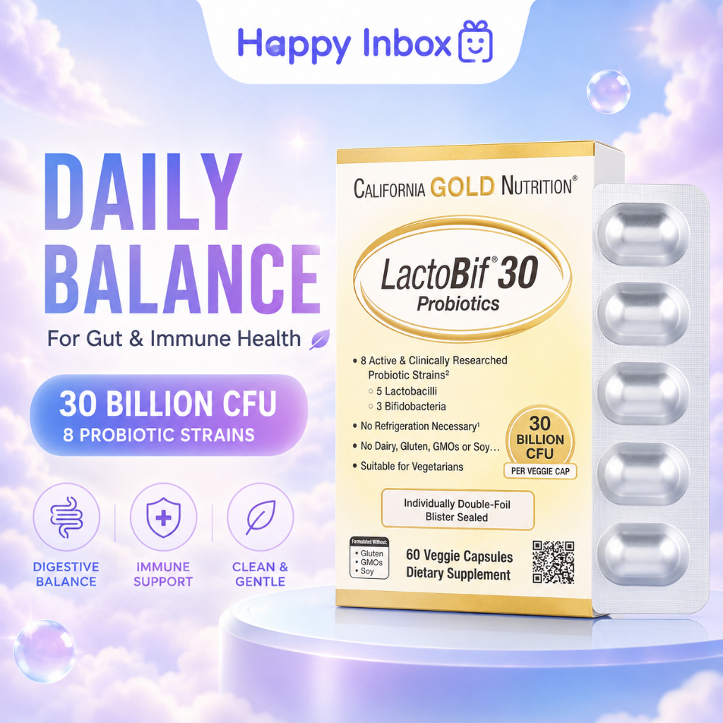 California Gold Nutrition LactoBif 30 Probiotics เสริมจุลินทรีย์ชนิดดี 30 Billion CFU
