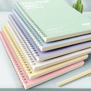 A5/B5 สมุดโน๊ตสันห่วงคู่กระดูกงู ปกผิวด้านกันน้ำ สีพาสเทลละมุน เปิดราบ180° เส้นบรรทัด 60แผ่น สมุดจดไดอารี่ น่ารัก