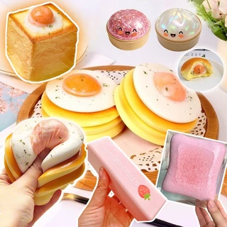 ของเล่นบีบอัด อาหารจำลอง บีบของเล่น ขนมปังสร้างสรรค์ การดีดกลับช้า ของเล่นคลายเครียด ช่วยคลายเครียด แบบนิ่ม