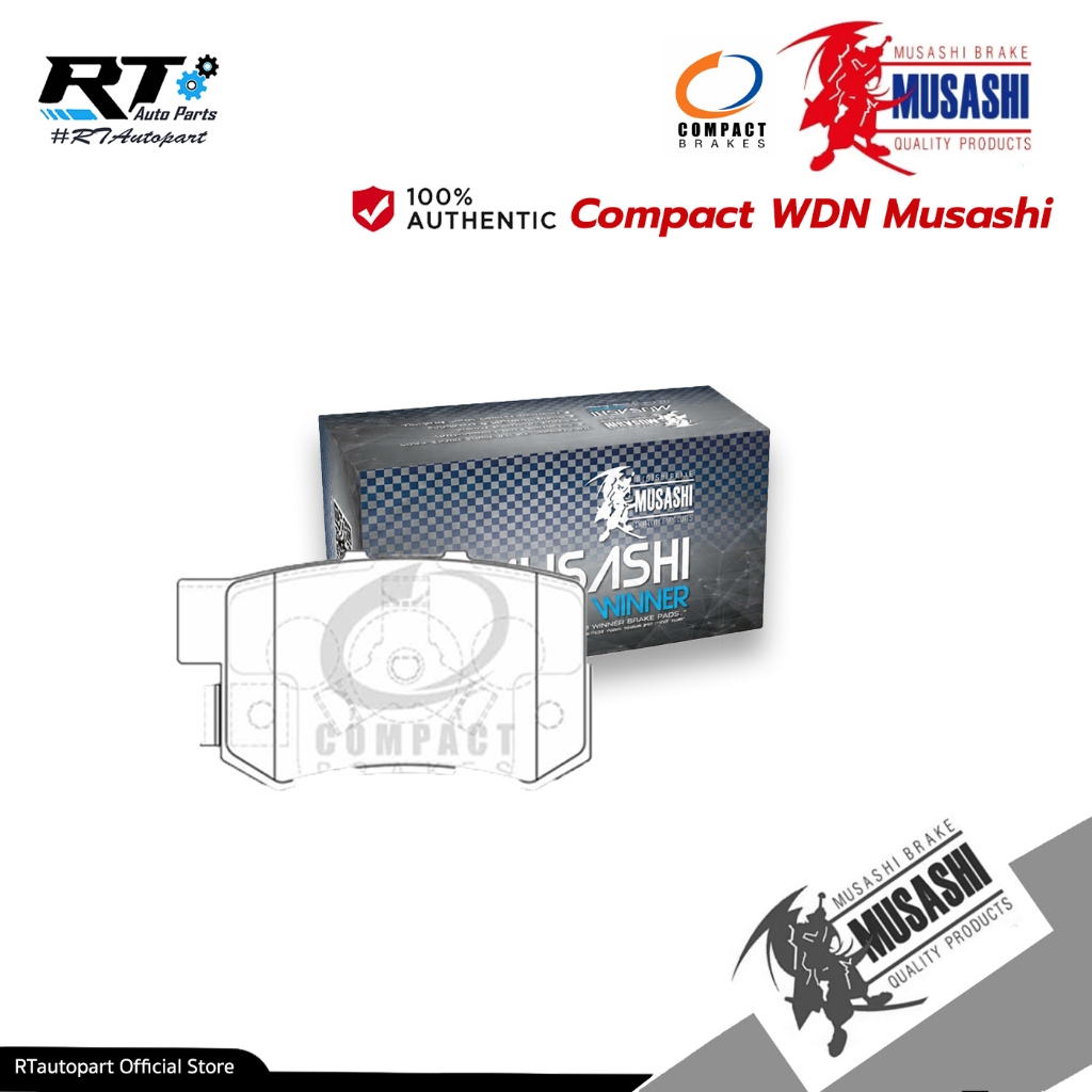 Compact Musashi ผ้าดิสเบรคหลัง Honda Accord ปี13-18 CRV G3 ปี07-11 CRV  ปี11-17 Stepwagon Spada ปี09