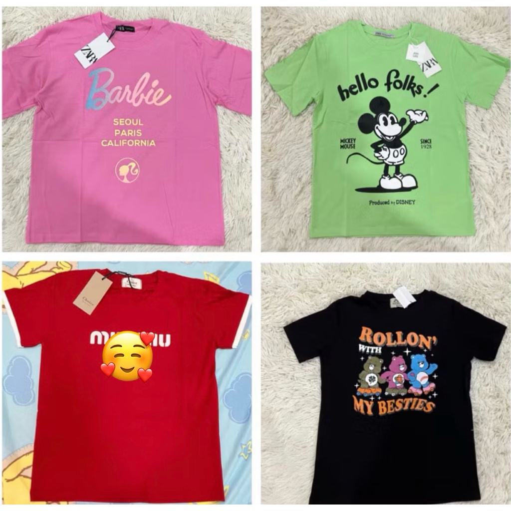 งานเสื้อยืดน่ารักๆแขนยาวแขนสั้น A21 chomป้ายชม ypyผ้ายูนิโคล่ อิสมีเบสิค mystyle เอ21#ป้ายชม