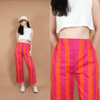 Elastic Waist Pants 2-Tone by Indian Cotton
