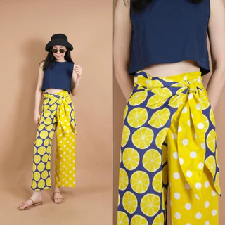 กางเกงขายาว Wrap Pants two colors made by indian cotton กางเกงเลผูกข้างผ้าฝ้ายอินเดีย