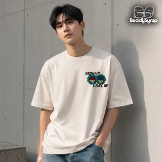 Buddysyrup เสื้อยืด Oversized (Classic Collection) - Grow up ผ้านุ่มอยู่ทรง ไม่ย้วย ระบายอากาศได้ดี