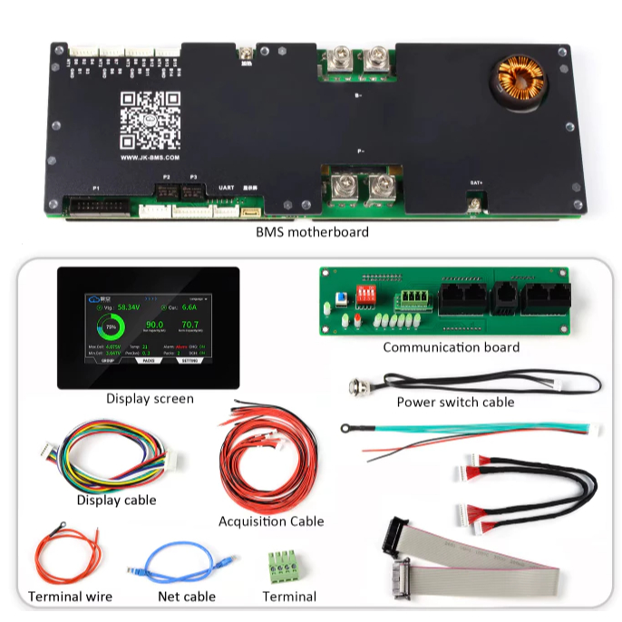 JK Jikong BMS แบตเตอรี่แบบขนานบอร์ด Active Balance CAN RS485 อินเวอร์เตอร์การสื่อสารสมาร์ทบลูทูธ 8S 