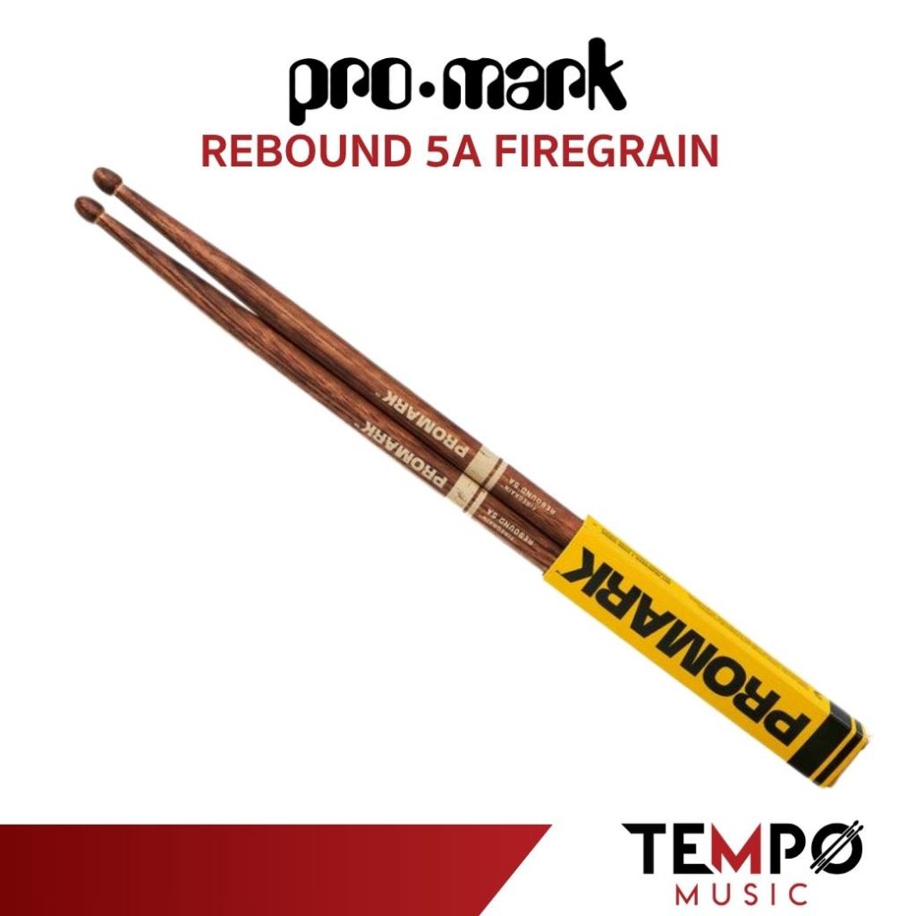 ไม้กลอง PROMARK REBOUND 5A FIREGRAIN HICKORY DRUMSTICK, ACORN WOOD TIP