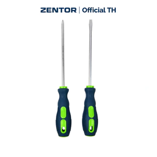 Zentor ไขควง ไขควงหัวแฉก ไขควงสลับ 1-6mm เหล็กCRV ปากแบน หัวแบน ปลายแม่เหล็ก เซ็ท 2 ชิ้น Screwdriver