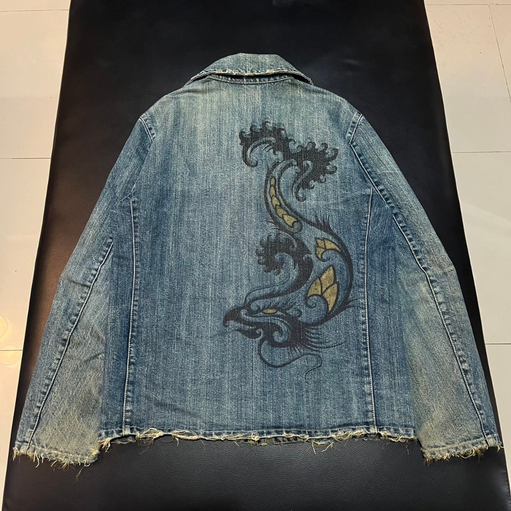 LUZ distressed faded denim jacket