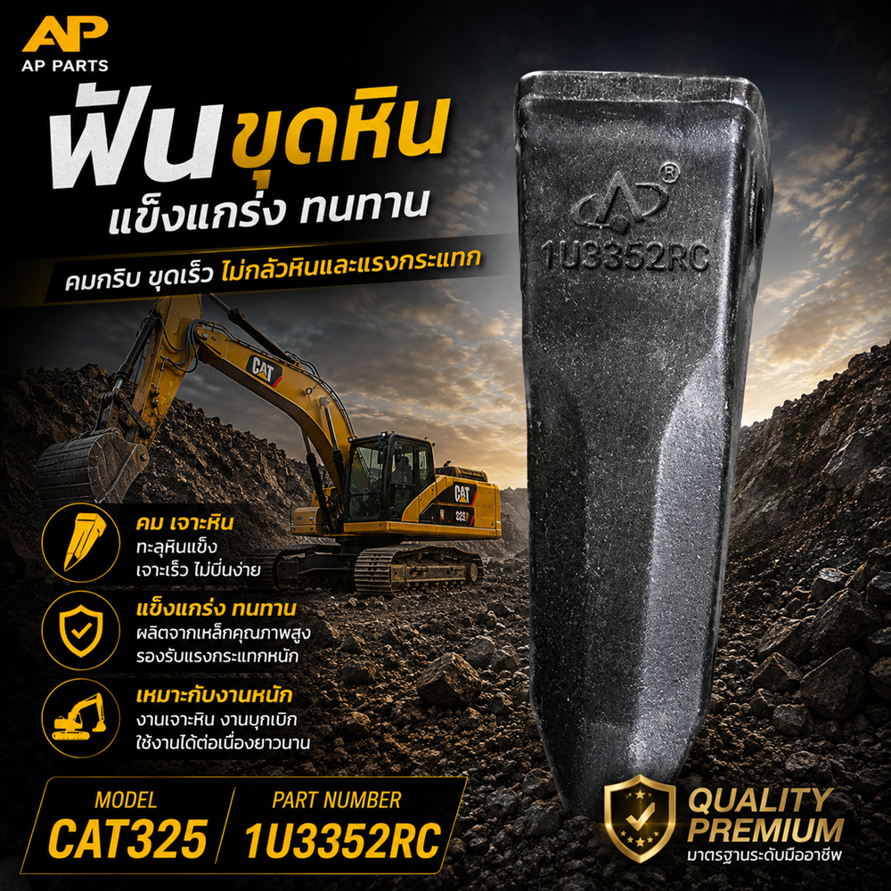 ฟันบุ้งกี๋/ ฟันรถขุด /ฟันขุดหิน 1U3352/RC/CAT325/320D ฟันแม็คโคร, bucket tooth, excavator tooth, อะไ