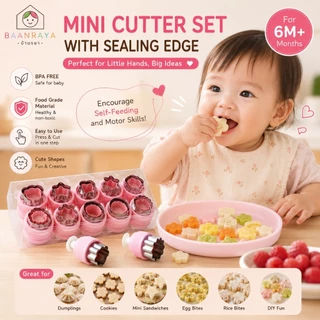 🌸🥟 แม่พิมพ์กดอาหารเด็ก สีชมพู มีที่กด🌷ตัวช่วย ลูกเบื่ออาหาร🌸 Mini Food Cutter ตัดเกี๊ยว ขนมปัง ขอบซีล DIY BLW Baan Raya